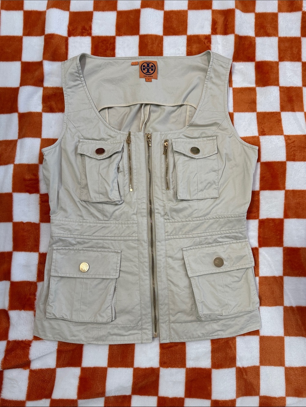 Tory Burch Beige Utility Vest